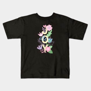 JOY Letters with Flowers Kids T-Shirt